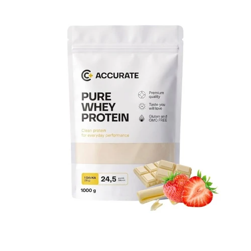 Accurate+ Pure Whey white chocolate strawberry 1000 g