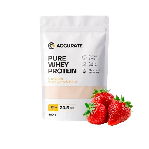 Accurate+ Pure Whey strawberry 500 g