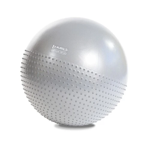 Masážní gymnastický míč HMS YB03 65 cm světle šedý