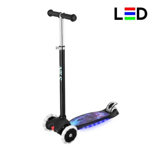 Dětská tříkolová koloběžka NILS Fun HLB1310 s LED černá