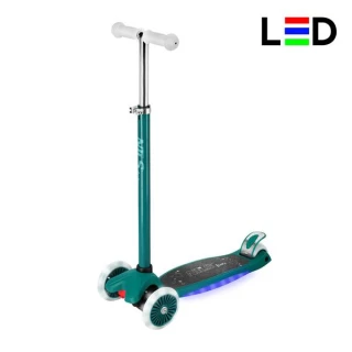 Dětská tříkolová koloběžka NILS Fun HLB1310 s LED zelená