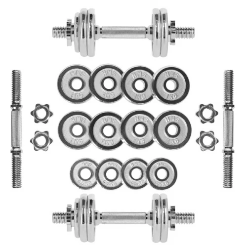 Chromovaný činkový set v kufru HMS STC-15 15 kg