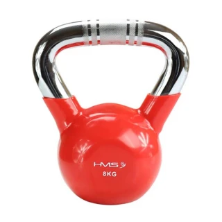 Kettlebell s chromovaným úchopem HMS KTC 8 kg červený