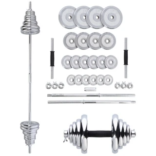 Činkový set v kufru HMS STC50 2x25 kg, chrom