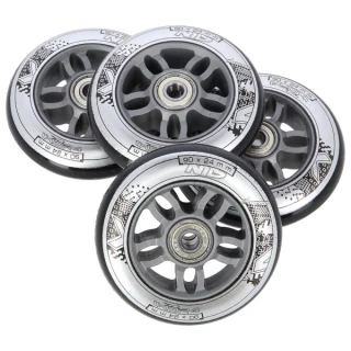 Sada černých PU koleček 84x24 + ložiska ABEC9 NILS Extreme