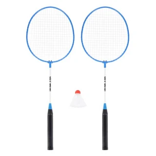Sada 2 badmintonových raket a nylonové letky NILS NRZ001 modrá