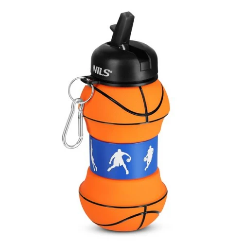 Skládací silikonová láhev NILS Camp NC4104 550ml basketbal