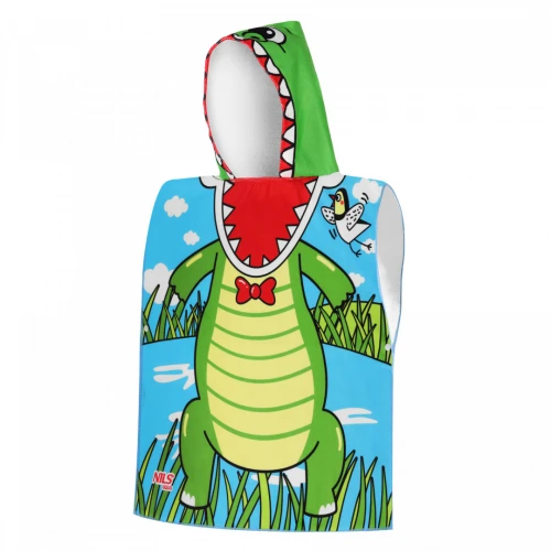 Ručník - pončo z mikrovlákna NILS aqua NAR20 Crocodile