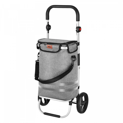 Skládací nákupní taška na kolečkách NILS NC4305 Premium 50L šedá