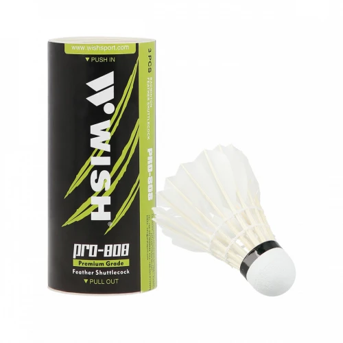 Badmintonové míčky z peří WISH PRO-808, 3 kusy