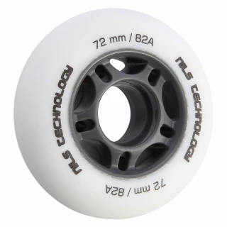 Matná kolečka NILS Extreme PU 72x24 82A, bílá, 4 ks
