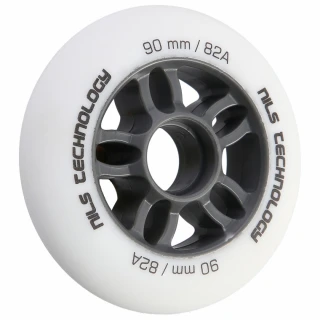 Matná kolečka NILS Extreme PU 90x24 82A, bílá, 4 ks