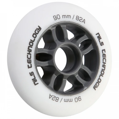 Matná kolečka NILS Extreme PU 90x24 82A, bílá, 4 ks