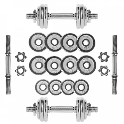 Chromovaný činkový set v kufru HMS STC-15 15 kg