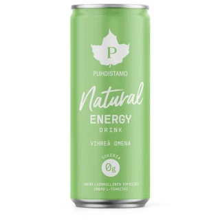 Natural Energy Drink 330 ml green apple (Energetický nápoj - zelené jablko)
