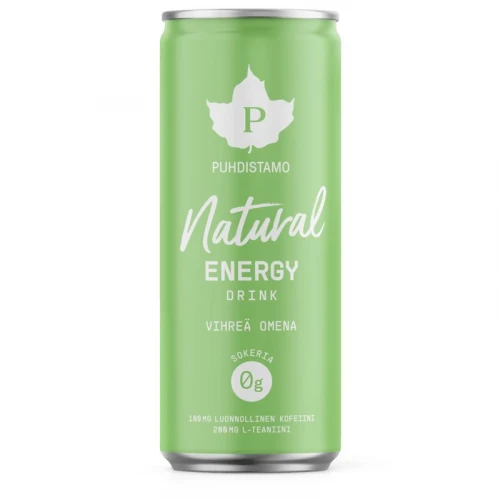 Natural Energy Drink 330 ml green apple (Energetický nápoj - zelené jablko)
